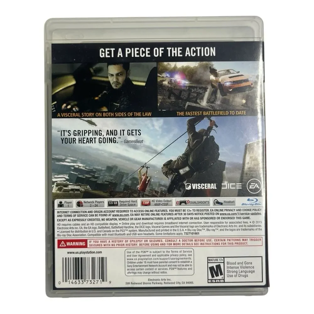 Playstation 3 PS3 Video Game Battlefield Hardline‎ Crysis 2 Skyrim Bundle Lot 3